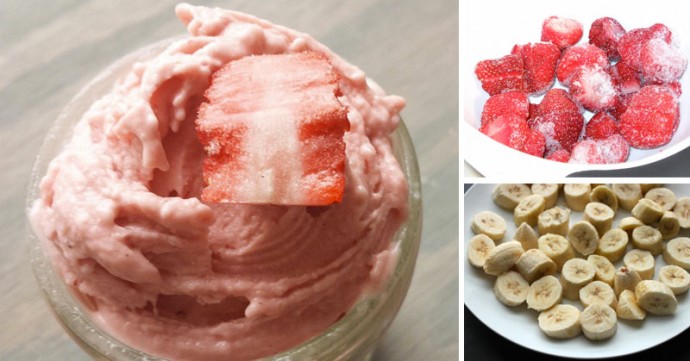 3-INGREDIENT 5-MINUTE STRAWBERRY BANANA ICE CREAM RECIPE (NO DAIRY AND NO ICE CREAM MACHINE!)