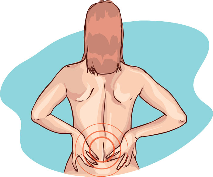 cartoon illustration of lower back pain