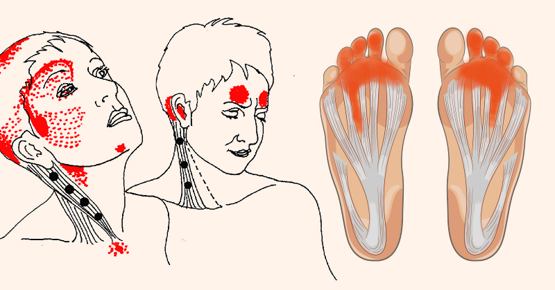 Depictions of symptomatic areas of possible b12 deficiency