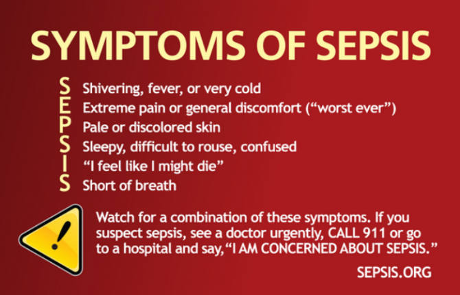 symptoms of sepsis