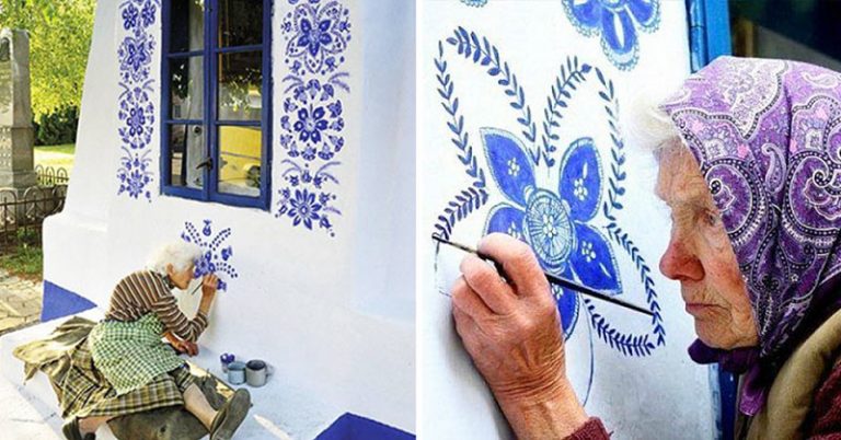 90-Year-Old Czech Grandma Turns Small Village into Her Art Gallery by Hand-Painting Flowers on Its Houses - Featured image