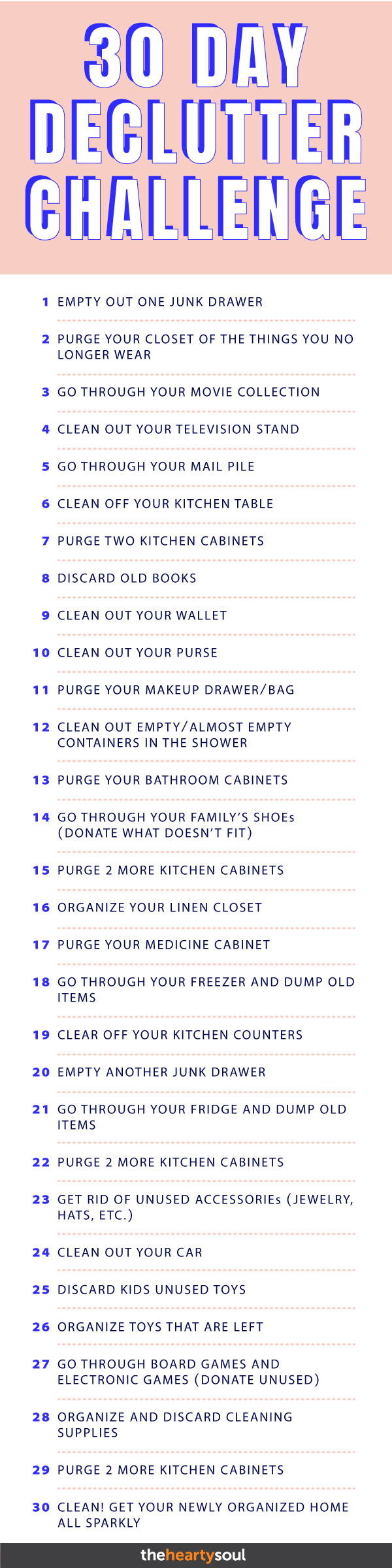 30 Day Declutter Challenge - Infographic