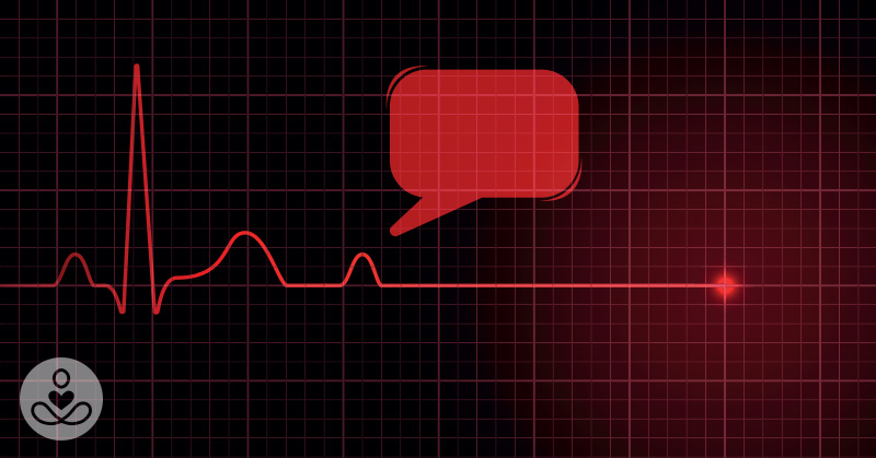 cardiogram with red speech bubble