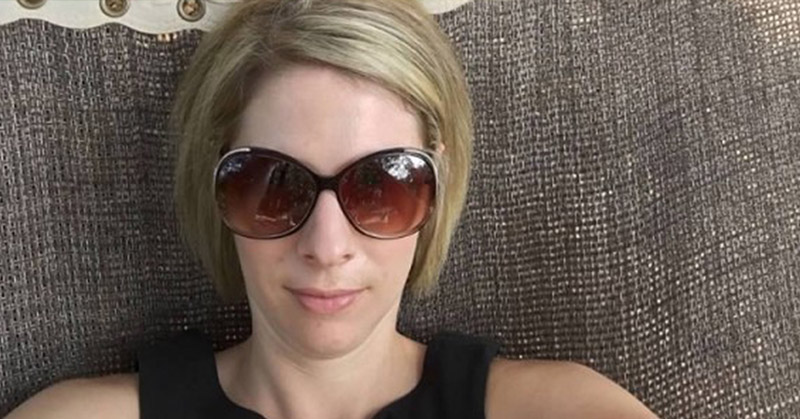 blond woman wearing sunglasses