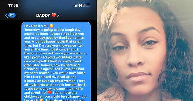 woman who texted her dead fathers phone for four years finally gets a reply