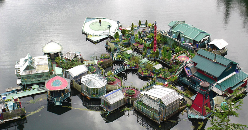 couple builds offgrid floating island