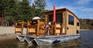 solar powered boat tiny home