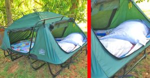 This Awesome Tent Cot Means No More Sleeping On The Cold, Hard Ground When Camping tent-cot
