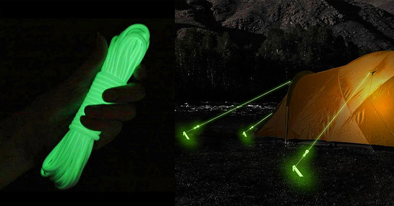 glow in the dark tent ropes