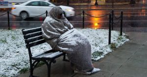 When Did It Become Acceptable For Americans With Mental Illnesses To Freeze To Death? - Opinion homeless sleeping on bench winter