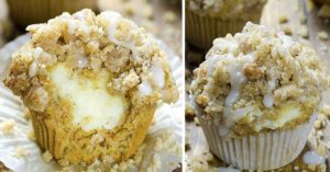 Carrot cake muffins cream cheese filling