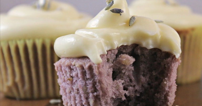 Lavender Cupcakes with Honey Cream Cheese Frosting (Gluten-free and Vegan Options) - Featured image