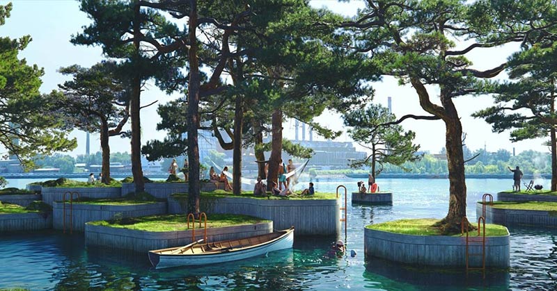 Floating islands bring a new type of public park to Copenhagen - Featured image