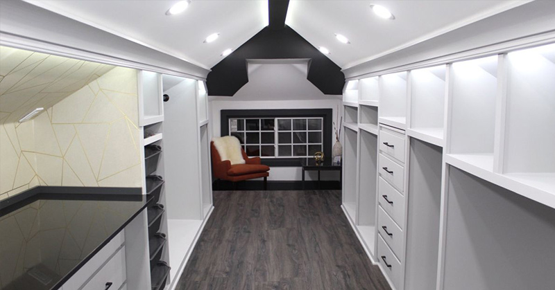 Man Transformed Unfinished Attic into Dream Closet for His Wife - Featured image