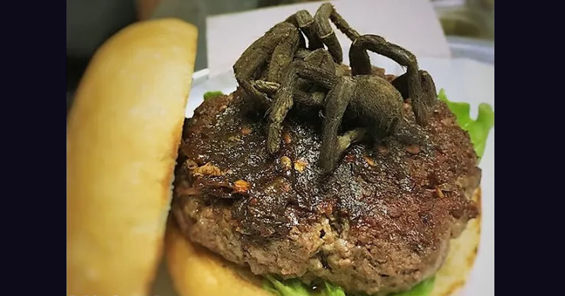tarantula topped burger