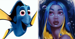 A Real-Life Fairy Godmother: This Artist Transformed Disney Characters into Humans and the Photos Will Make Your Day fish as human