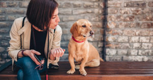 Has Research Really Found That People Who Talk To Pets Are Smarter Than Those Who Don’t? woman talking to pet