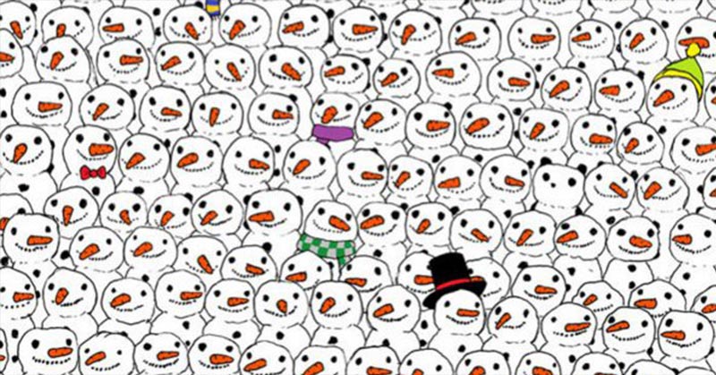 Can you spot the panda hiding among all the snowmen? - Featured image