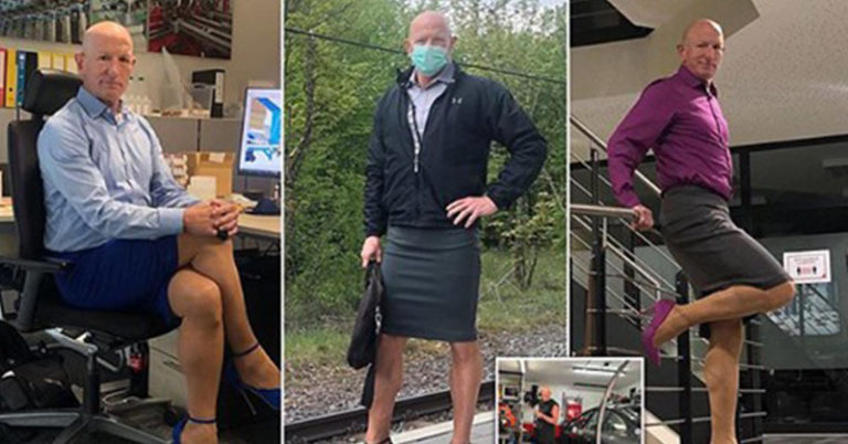 Straight, happily married father has been wearing a skirt and high heels in public for four years - Featured image