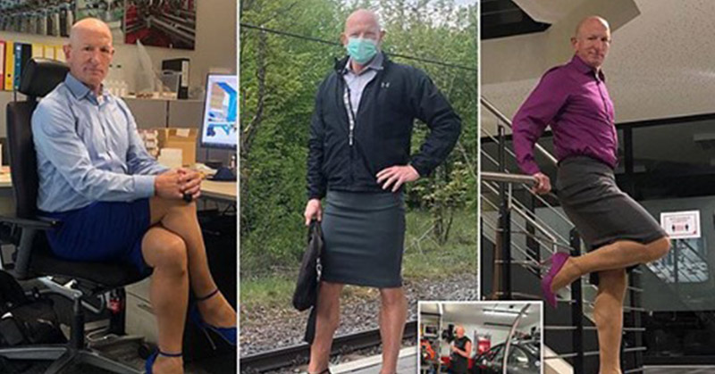 Straight, happily married father has been wearing a skirt and high heels in public for four years - Featured image
