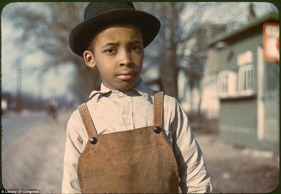 A young boy in Cincinnati, Ohio, in 1942 or 1943