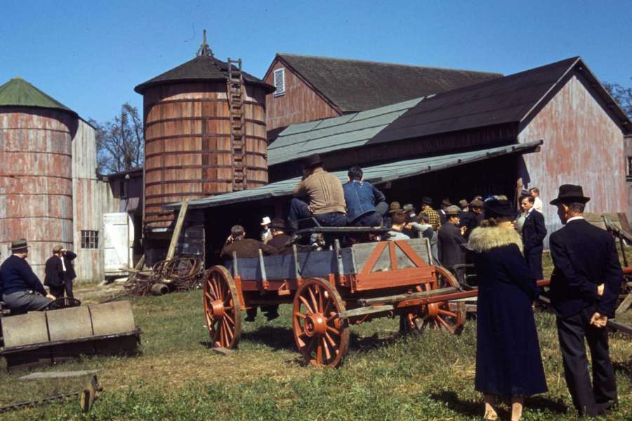 A farm auction in Derby, Connecticut, toward the end of the Depression