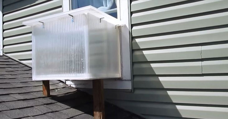 window box solar heater