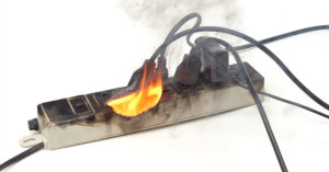 power outlet on fire
