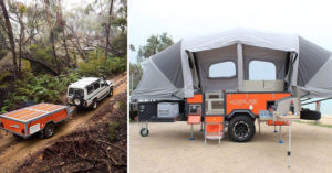 This Self-Inflating Caravan Sleeps 6 and Fits a Toilet, Couch, and Kitchen self inflating caravan
