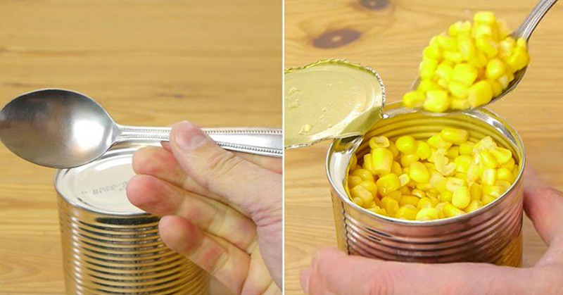 open a can with a spoon