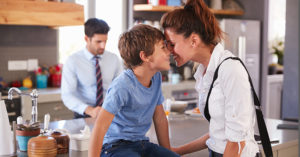 family in kitchen
