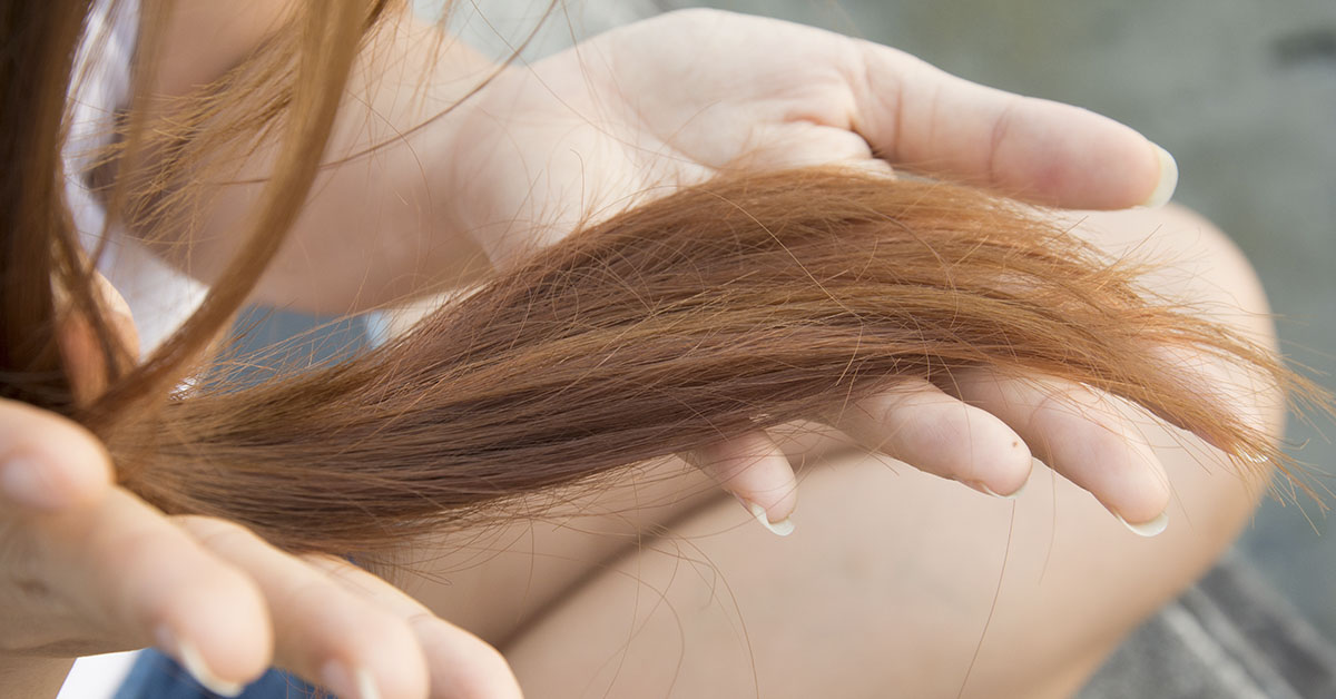 hair in persons hands