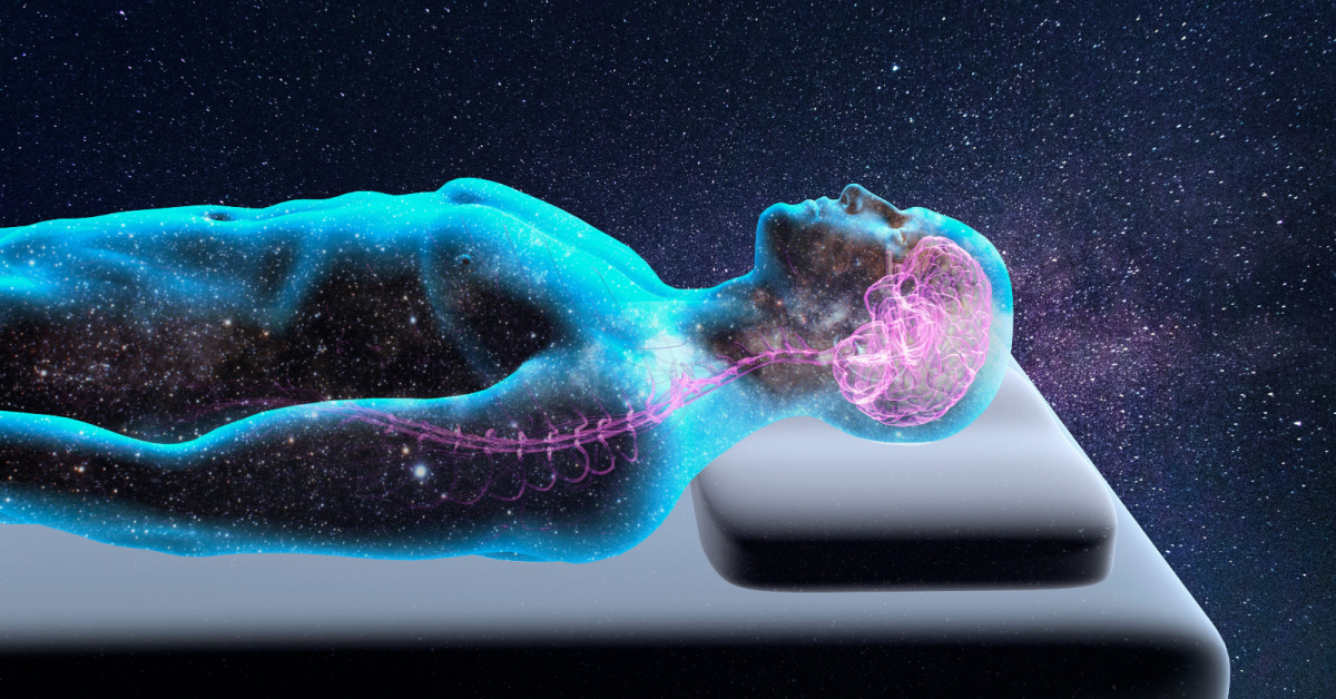 Man Sleeping with Stars, 3D Rendering