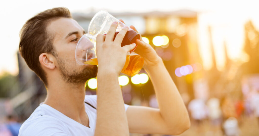 Man drinking beer