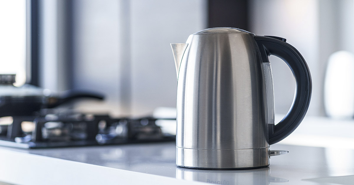 electric kettle on countertop