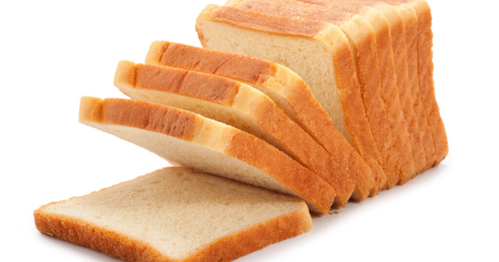 toast wheat bread sliced isolated on white background.
