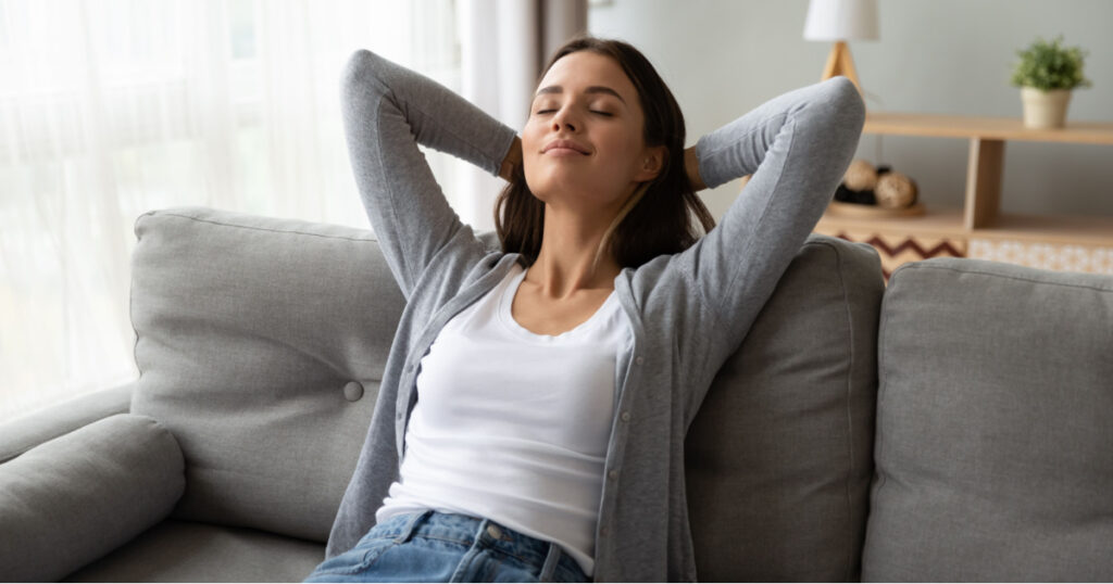 healthy woman relaxing