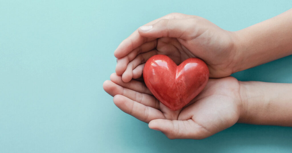 hands holding red heart, health care, love, organ donation, mindfulness, wellbeing, family insurance and CSR concept, world heart day, world health day, world mental health day, praying concept
