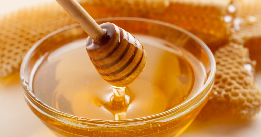 Honey, Honeycomb, Honey Bee.
