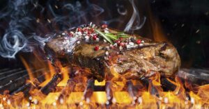 charbroiled meat