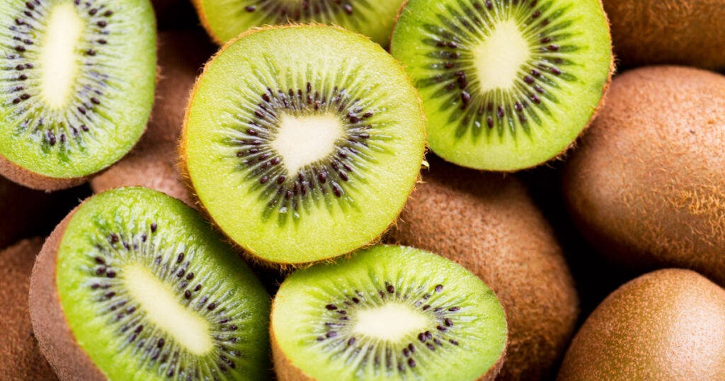 fresh kiwi fruit as background
