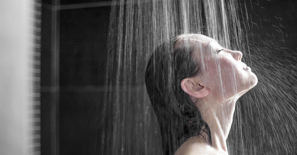 woman in shower