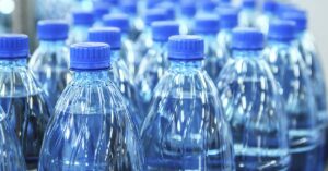 plastic bottles of water