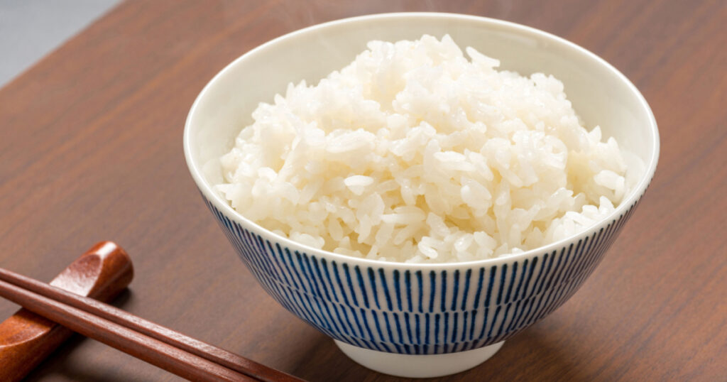An image of freshly cooked rice in a bowl.