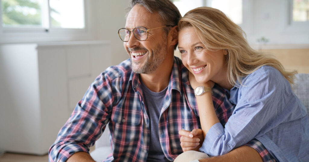Portrait of mature couple relaxing at home
