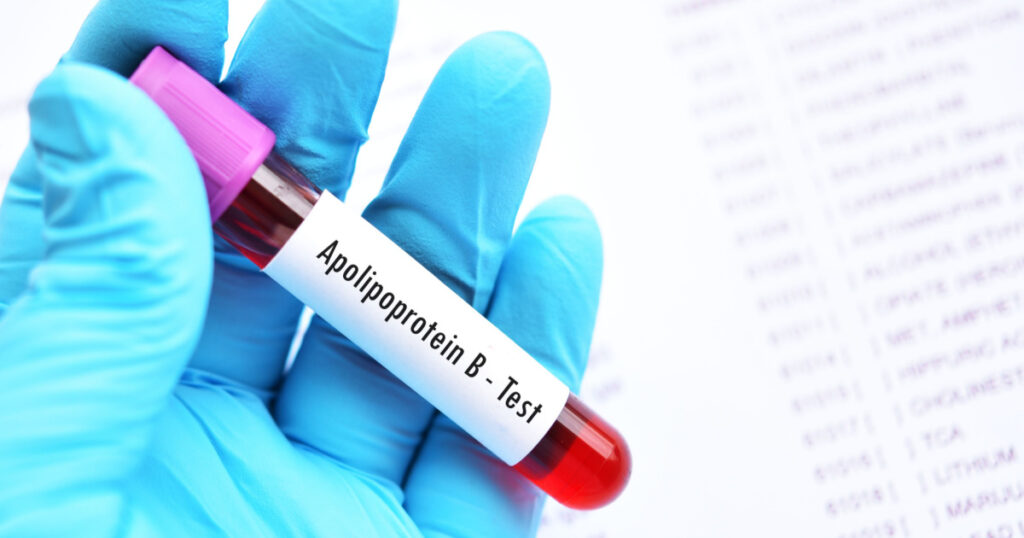 Blood sample tube for apolipoprotein B test