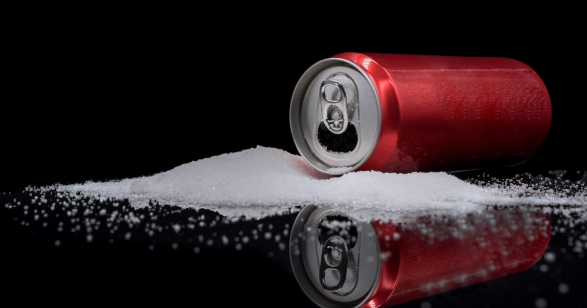 Unhealthy food concept, the dangers of sugar in carbonated beverages.