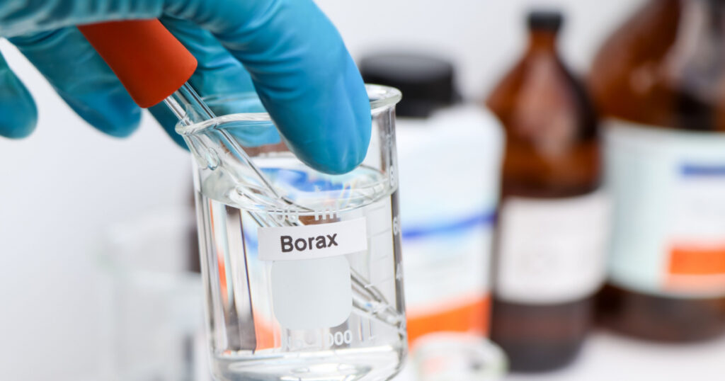 borax in glass, chemical in the laboratory and industry