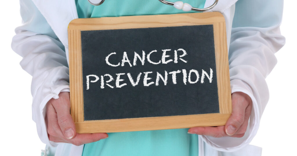 Cancer prevention screening check-up disease ill illness healthy health doctor with sign