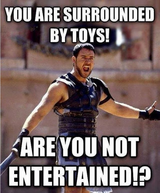 surrounded by toys meme